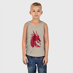 Майка детская хлопок Рэд дракон, цвет: миндальный — фото 2