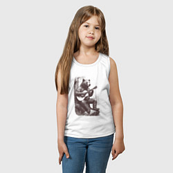 Майка детская хлопок Медведь в лесу играет на акустической гитаре, цвет: белый — фото 2