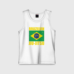 Майка детская хлопок Brazilian jiu-jitsu, цвет: белый
