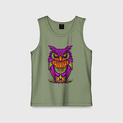 Майка детская хлопок Purple owl, цвет: авокадо