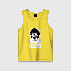 Майка детская хлопок Dios Diego Maradona, цвет: желтый