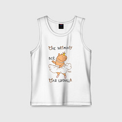 Майка детская хлопок Капибара балерина: Оля царица, цвет: белый