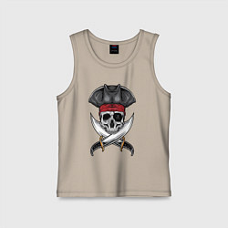Майка детская хлопок Одноглазый роджер, цвет: миндальный