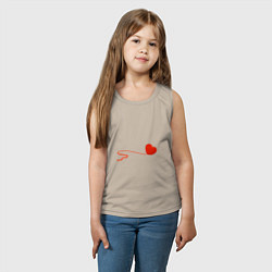 Майка детская хлопок Клубок сердечком, цвет: миндальный — фото 2