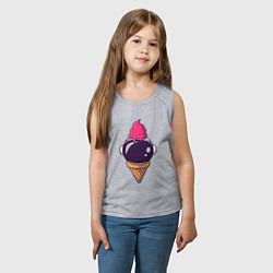 Майка детская хлопок Космическое мороженое, цвет: меланж — фото 2