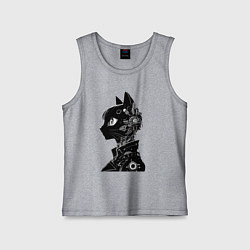 Майка детская хлопок Кибер кошечка - аниме, цвет: меланж