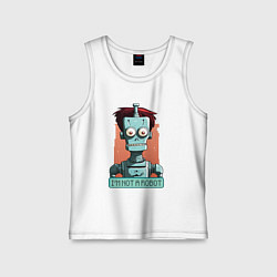Майка детская хлопок Я не робот, цвет: белый