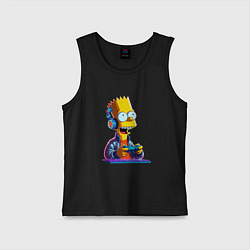 Майка детская хлопок Bart is an avid gamer, цвет: черный