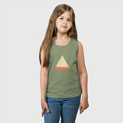 Майка детская хлопок Абстрактные цветные треугольники, цвет: авокадо — фото 2