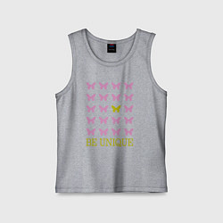Майка детская хлопок Будь уникальным, цвет: меланж