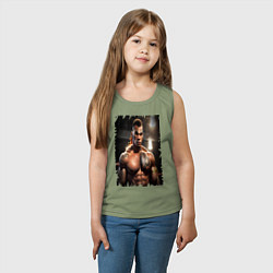 Майка детская хлопок Майк Тайсон лучший боксер, цвет: авокадо — фото 2