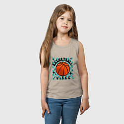 Майка детская хлопок Basketball vibes, цвет: миндальный — фото 2
