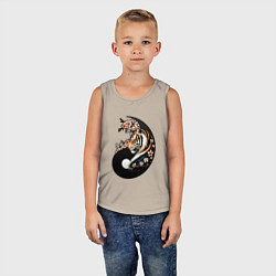 Майка детская хлопок Тигр - Янь, цвет: миндальный — фото 2