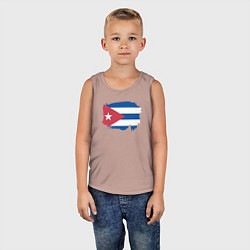 Майка детская хлопок Флаг Кубы, цвет: пыльно-розовый — фото 2