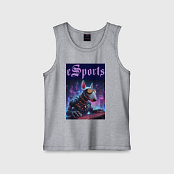 Майка детская хлопок Cyber bull terrier - esports, цвет: меланж