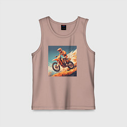 Майка детская хлопок Мотокроссмэн, цвет: пыльно-розовый