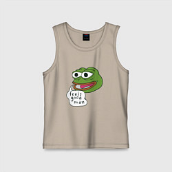 Майка детская хлопок Pepe feels good man, цвет: миндальный