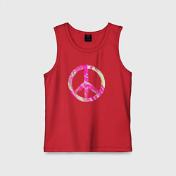 Майка детская хлопок Pink peace, цвет: красный