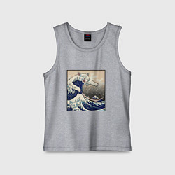 Майка детская хлопок Большой котяра в Канагаве, цвет: меланж