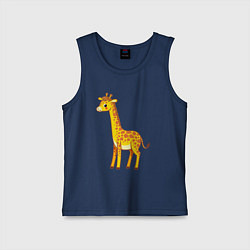 Майка детская хлопок Добрый жираф, цвет: тёмно-синий