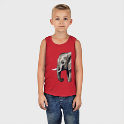 Майка детская хлопок Большой африканский слон, цвет: красный — фото 2