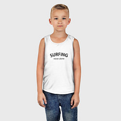 Майка детская хлопок Surfing never alone, цвет: белый — фото 2