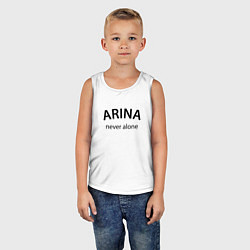Майка детская хлопок Arina never alone - motto, цвет: белый — фото 2