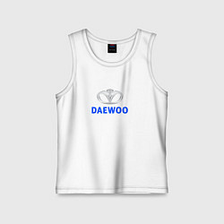 Майка детская хлопок Daewoo sport auto logo, цвет: белый