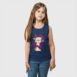 Майка детская хлопок Кобра вьется вокруг руки механика, цвет: тёмно-синий — фото 2