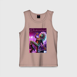 Майка детская хлопок Барби поёт панк-рок, цвет: пыльно-розовый