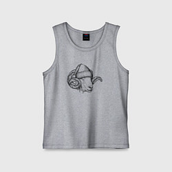 Майка детская хлопок Новогодний барашек, цвет: меланж