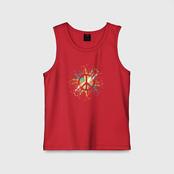 Майка детская хлопок Peace light, цвет: красный