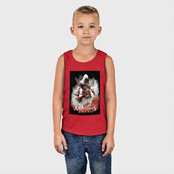 Майка детская хлопок Assassins creed poster, цвет: красный — фото 2