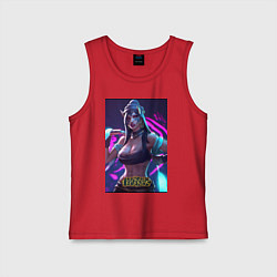 Майка детская хлопок League of Legends Akali Kda, цвет: красный