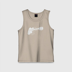 Майка детская хлопок Rock guitar, цвет: миндальный