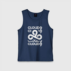 Майка детская хлопок Cloud9 - in logo, цвет: тёмно-синий