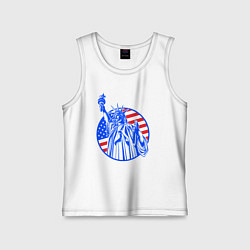 Майка детская хлопок USA statue of liberty, цвет: белый