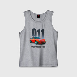 Майка детская хлопок Porsche 911 спортивный немецкий автомобиль, цвет: меланж