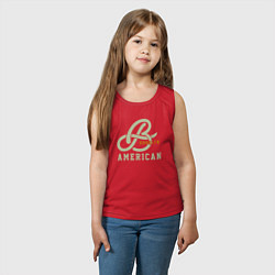 Майка детская хлопок Brooklyn american, цвет: красный — фото 2