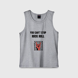 Майка детская хлопок You cant stop rock roll, цвет: меланж