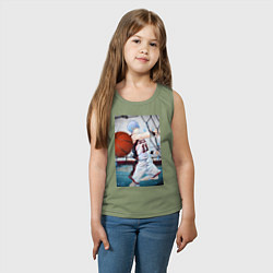 Майка детская хлопок Баскетбол Тэцуя Куроко, цвет: авокадо — фото 2