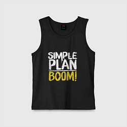 Майка детская хлопок Simple plan - boom, цвет: черный