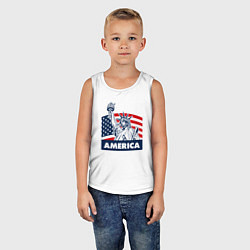 Майка детская хлопок Free America, цвет: белый — фото 2