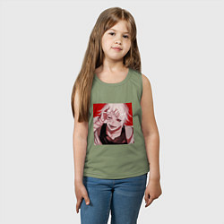 Майка детская хлопок Токийский гуль Сузуя, цвет: авокадо — фото 2