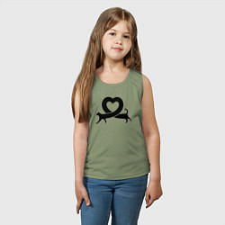 Майка детская хлопок Love cat, цвет: авокадо — фото 2