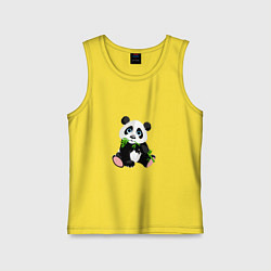 Майка детская хлопок Красивый медведь панда, цвет: желтый