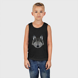 Майка детская хлопок Классный красивый волк, цвет: черный — фото 2