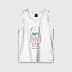 Майка детская хлопок Error 404 nokia, цвет: белый