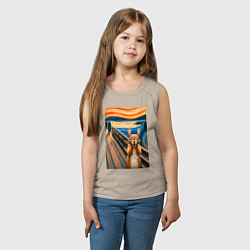 Майка детская хлопок Белка кричит - мем нейросеть, цвет: миндальный — фото 2