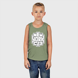 Майка детская хлопок Нью-Йорк город, цвет: авокадо — фото 2